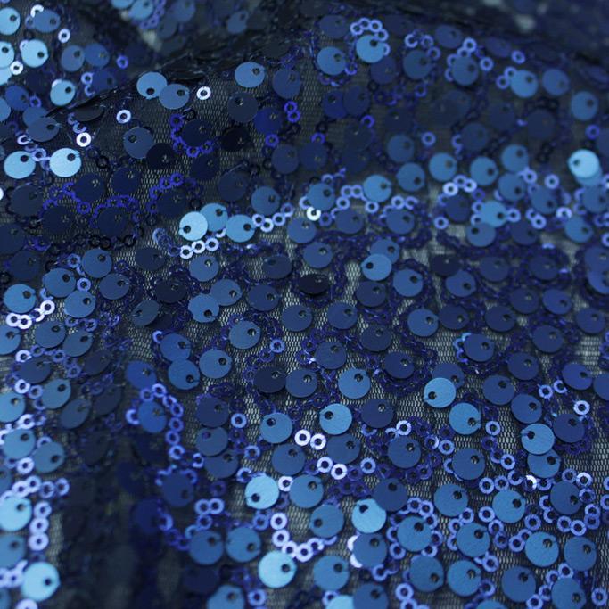 Marilyn Stretch Mesh Sequin Nylon Spandex Fabric - Embroidered Sequin Mesh, 56/58" Width, 215 GSM (1 Yard)