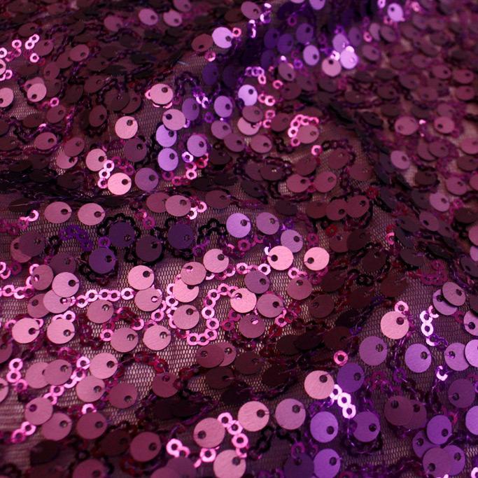 Marilyn Stretch Mesh Sequin Nylon Spandex Fabric - Embroidered Sequin Mesh, 56/58" Width, 215 GSM (1 Yard)