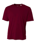 A4 NB3142 Youth Cooling Performance Crew Micro Poly Interlock Fabric - Maroon, 44+ UPF, Moisture Wicking, Stain Release (1 Piece)