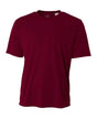 A4 NB3142 Youth Cooling Performance Crew Micro Poly Interlock Fabric - Maroon, 44+ UPF, Moisture Wicking, Stain Release (1 Piece)