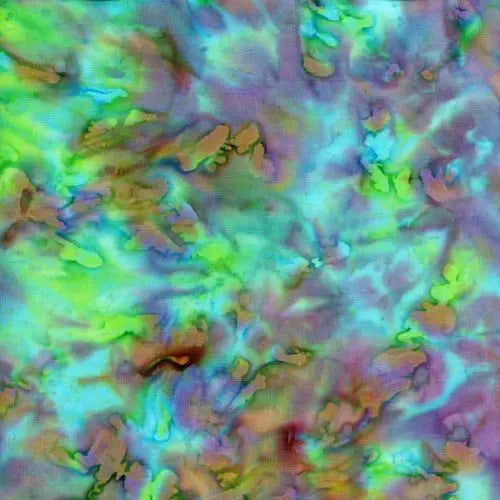 Cotton Batik Fabric Marvelous Multis Mardigras 44/45"