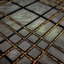 Glitter Stretch Mesh Black Plaid