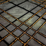 Mary Jane Glitter Stretch Mesh Polyester Spandex Fabric - Plaid, Black Flocking, Glitter, 54" Usable Width (1 Yard)