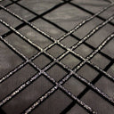 Glitter Stretch Mesh Black Plaid