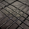 Mary Jane Glitter Stretch Mesh Polyester Spandex Fabric - Plaid, Black Flocking, Glitter, 54" Usable Width (1 Yard)