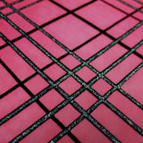 Glitter Stretch Mesh Black Plaid