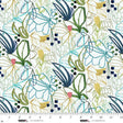 Cotton Print Matcha Abstract Outline Flowers Fabric 44/45"
