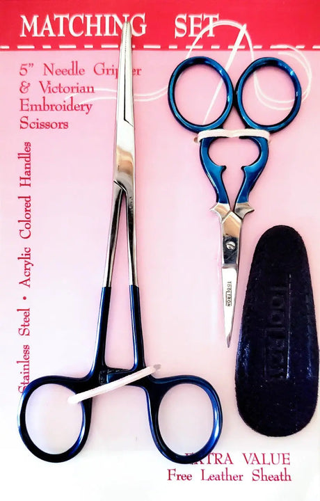 Needle Gripper & Victorian Scissors Matching Set