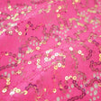 Stretch Lace Sequin Fabric Hot Pink Iridescent