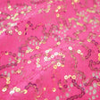 Material Girl Nylon Spandex Lace Sequin Fabric - Hot Pink/Iridescent, 58/60" Width (1 Yard)