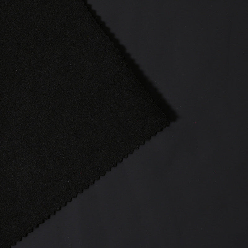 Matte Brushed Vinyl Polyester Spandex Fabric - Black, Matte Exterior, Brushed Interior, 55" Width, 210 GSM (1 Yard)