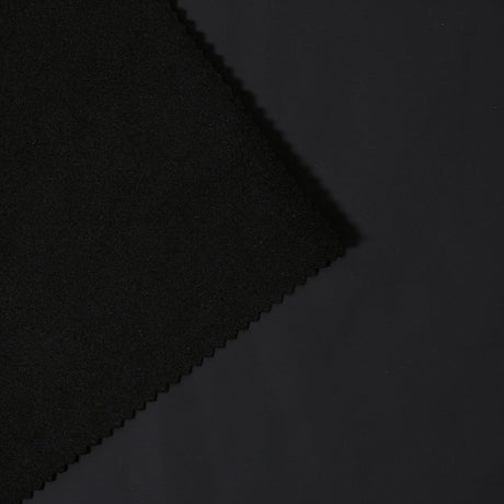 Matte Brushed Vinyl Polyester Spandex Fabric - Black, Matte Exterior, Brushed Interior, 55" Width, 210 GSM (1 Yard)