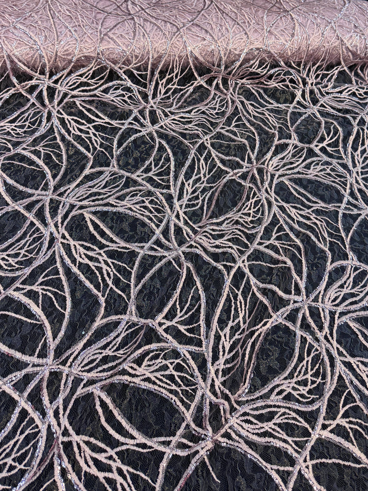Stretch Sequin Embroidered Mesh