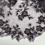 3D Beaded Floral Lace Fabric
