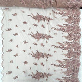 Beaded 3D Floral Lace Mesh