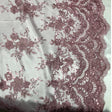 Mauve Sequin Lace Fabric - Embroidered Mesh, Mauve