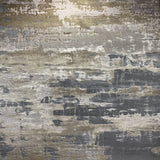 Maximus 185 Polyester Viscose Blend Fabric - Beige/Golden Watercolor Abstract Design, Flat Weave, 7'6" X 10'3" (1 Rug)