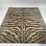 Maximus 187 Polyester Viscose Blend Fabric - Safari Zebra Animal Print, Color-Changing Flat Weave, 7'6" X 10'3" (1 Rug)