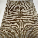 Maximus 187 Polyester Viscose Blend Fabric - Safari Zebra Animal Print, Color-Changing Flat Weave, 7'6" X 10'3" (1 Rug)