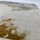 Maximus 188 Polyester Viscose Fabric - Abstract Color-Changing Flat Weave, Golden, 7'6" X 10'3", 5'3" X 7'5" (1 Rug)