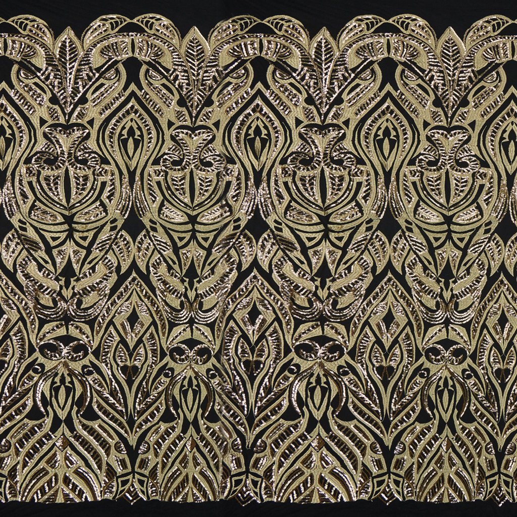 Maya Stretch Mesh Sequin Polyester Spandex Fabric - Black/Navy, Black/Red, Tan/Black, Black/Gold, Black/Black, Black/Silver, White/Silver, White/White, 54" Width (1 Yard)
