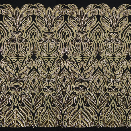 Maya Stretch Mesh Sequin Polyester Spandex Fabric - Black/Navy, Black/Red, Tan/Black, Black/Gold, Black/Black, Black/Silver, White/Silver, White/White, 54" Width (1 Yard)