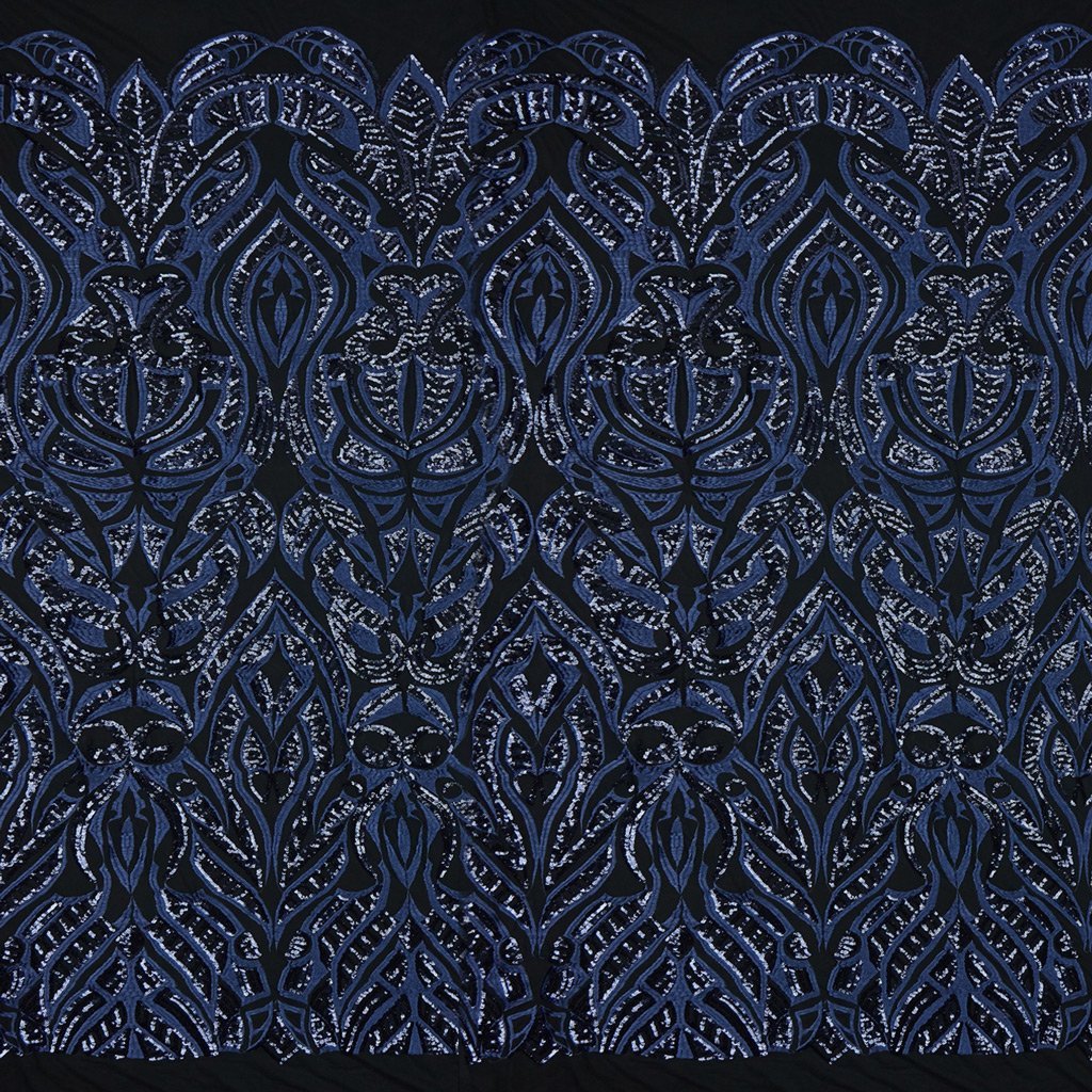 Maya Stretch Mesh Sequin Fabric - Embroidered Sequin, 54" Width (1 Yard)