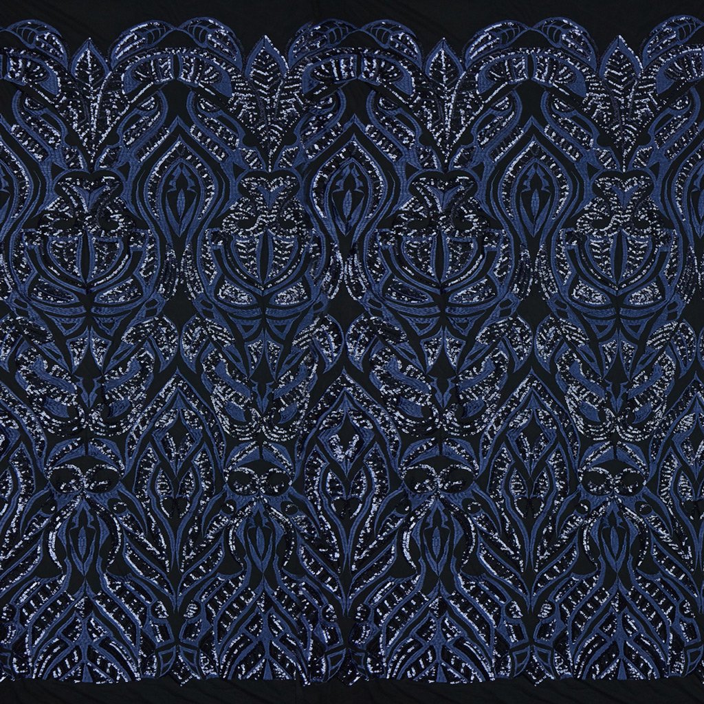 Maya Stretch Mesh Sequin Polyester Spandex Fabric - Black/Navy, Black/Red, Tan/Black, Black/Gold, Black/Black, Black/Silver, White/Silver, White/White, 54" Width (1 Yard)