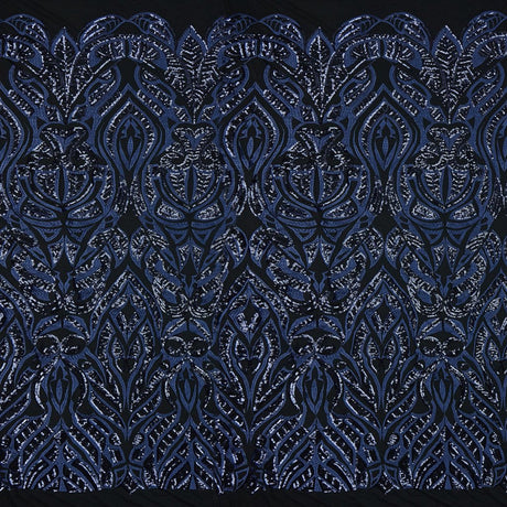 Maya Stretch Mesh Sequin Polyester Spandex Fabric - Black/Navy, Black/Red, Tan/Black, Black/Gold, Black/Black, Black/Silver, White/Silver, White/White, 54" Width (1 Yard)