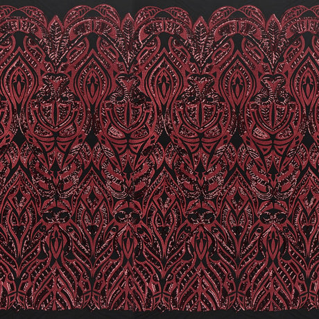 Maya Stretch Mesh Sequin Polyester Spandex Fabric - Black/Navy, Black/Red, Tan/Black, Black/Gold, Black/Black, Black/Silver, White/Silver, White/White, 54" Width (1 Yard)