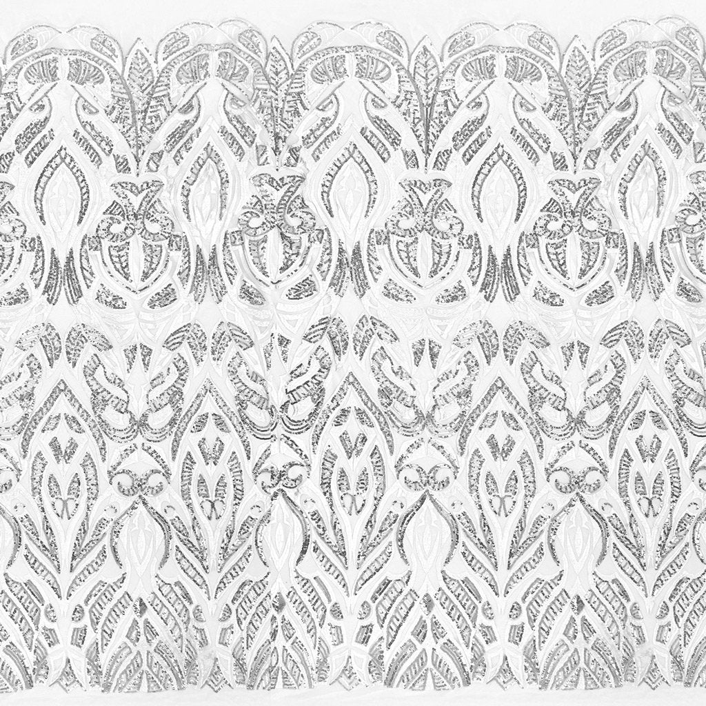 Maya Stretch Mesh Sequin Fabric - Embroidered Sequin, 54" Width (1 Yard)