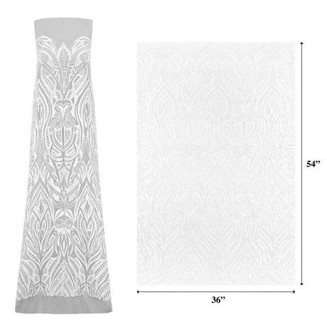Maya Stretch Mesh Sequin Polyester Spandex Fabric - Black/Navy, Black/Red, Tan/Black, Black/Gold, Black/Black, Black/Silver, White/Silver, White/White, 54" Width (1 Yard)