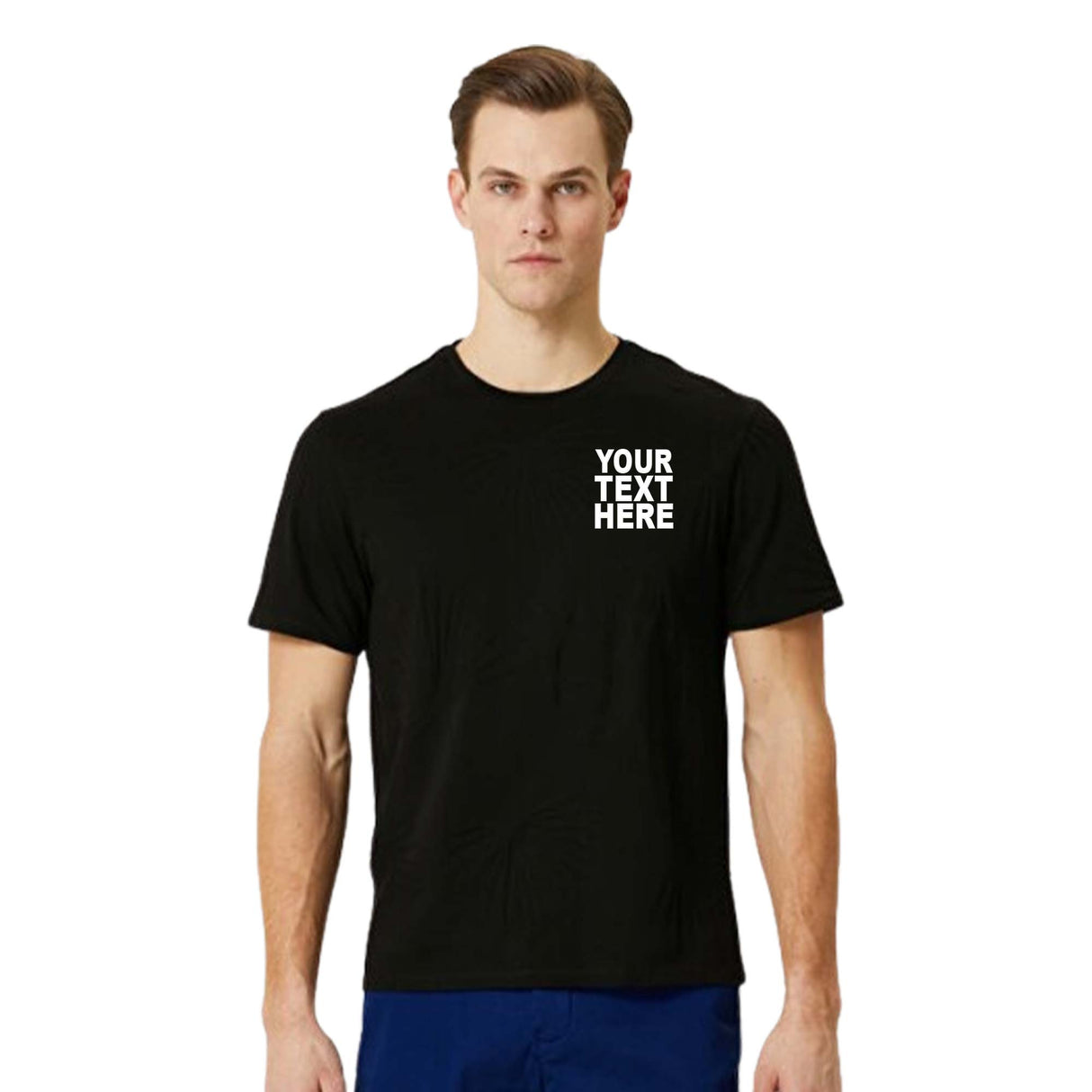 Pack: 12 Fast Custom Business T-Shirts – Design & Print Your Brand Name on Front & Back (Black)