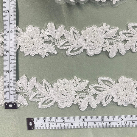 Beaded Corded Lace Trim 100% Polyester 1.5"