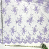 Corded Bridal Lace Fabric - Embroidered Polyester Net Mesh, 56" Width (1 Yard)