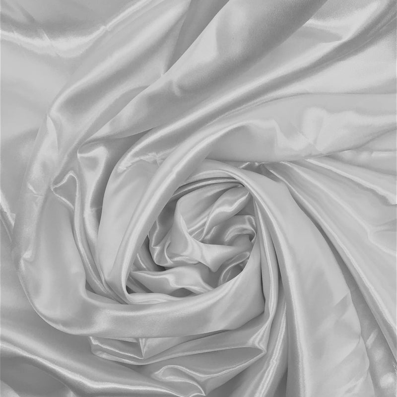 White Medium Satin Polyester Fabric - White, 58"-60" Width (1 Yard)
