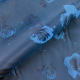 Rose Lining Rayon Polyester Fabric - Black, Medium Blue, Navy, Red, Silver