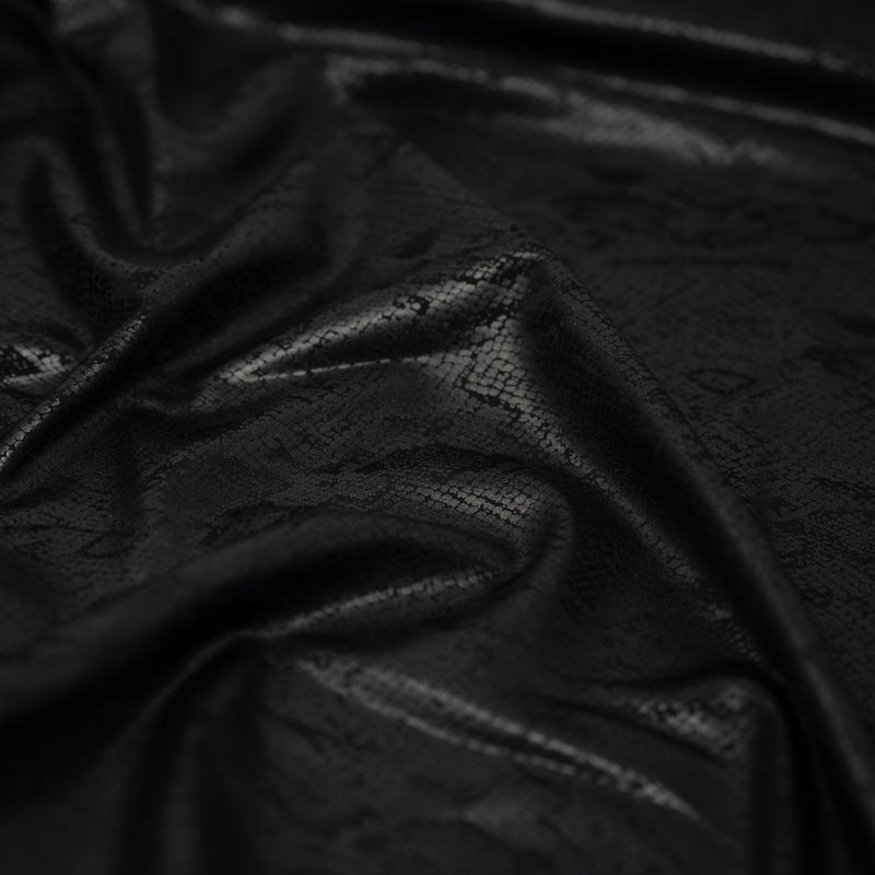 Medusa Snake Skin Foil Printed Nylon Spandex Fabric - Snake Skin Matte Foil Print, 56" Width, 4-Way Stretch (1 Yard)