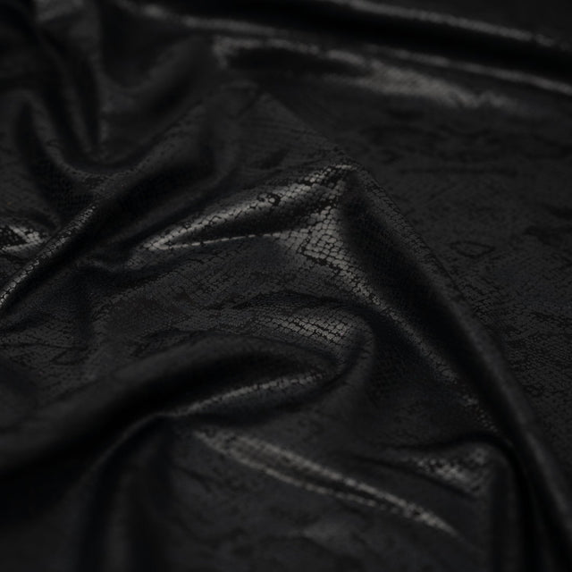 Medusa Snake Skin Foil Printed Nylon Spandex Fabric - Snake Skin Foil Print, 56" Width (1 Yard)