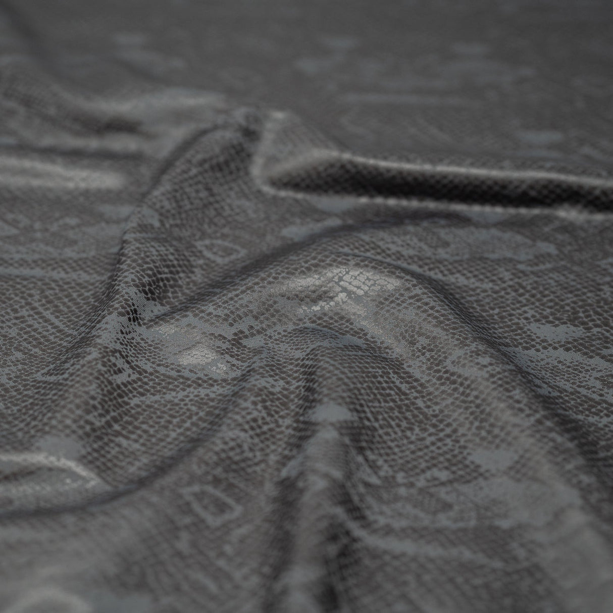 Medusa Snake Skin Foil Printed Nylon Spandex Fabric - Snake Skin Foil Print, 56" Width (1 Yard)