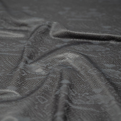 Medusa Snake Skin Foil Printed Nylon Spandex Fabric - Snake Skin Matte Foil Print, 56" Width, 4-Way Stretch (1 Yard)