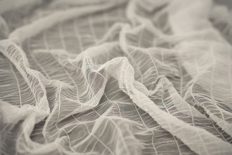 Melody Gathered Stretch Mesh Polyester Spandex Fabric - Gathered Mesh, 58/60" Width (1 Yard)