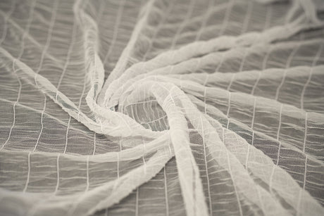 Melody Gathered Stretch Mesh Fabric - Polyester Spandex Fabric, Gathered Mesh, 58/60" Width (1 Yard)