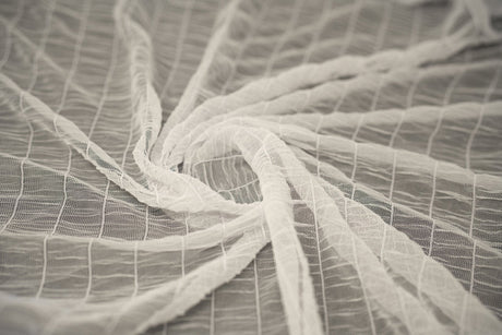 Melody Gathered Stretch Mesh Polyester Spandex Fabric - Gathered Mesh, 58/60" Width (1 Yard)