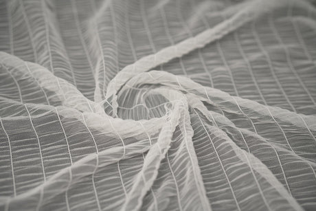 Melody Gathered Stretch Mesh Fabric - Polyester Spandex Fabric, Gathered Mesh, 58/60" Width (1 Yard)