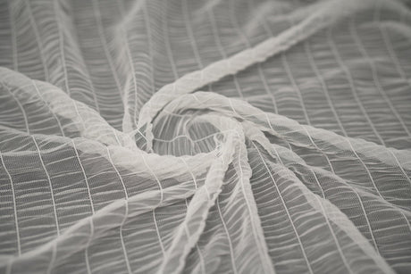 Melody Gathered Stretch Mesh Polyester Spandex Fabric - Gathered Mesh, 58/60" Width (1 Yard)