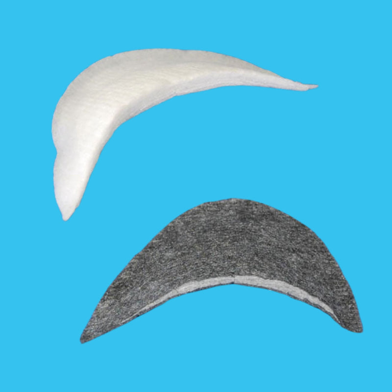 Men'S 6 Ply Felt Shoulder Pads Fabric - White, Charcoal, 10.5" Length X .5" Thick X 4.5" Wide