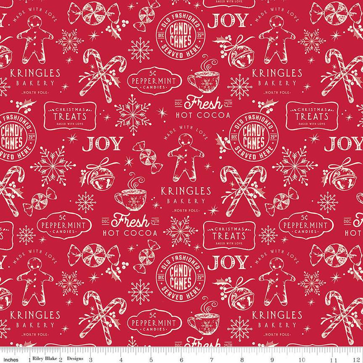 Quilting Cotton Merry Little Christmas Treats Red Riley Blake