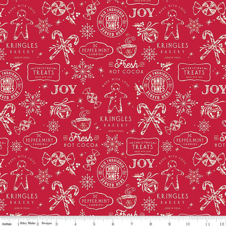 Quilting Cotton Merry Little Christmas Treats Red Riley Blake