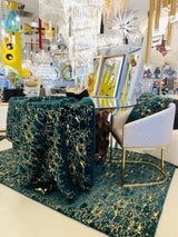 Hunter Green Kingston Faux Fur Rug - Golden Metallic Shimmery Design, 7'6" X 10'3" And 5' X 7' (1 Rug)